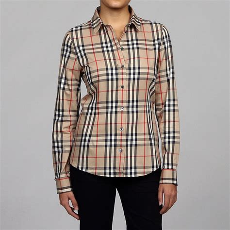 women's burberry button shirt|Burberry long sleeve button up.